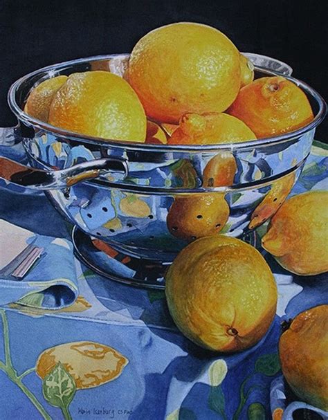 Sunshine Lemons Karin Isenburg Watercolor Fruit Bowl Still Life