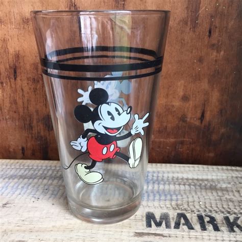 Gibson Dining Gibson Vintage Mickey Mouse Drinking Glass 8 Poshmark