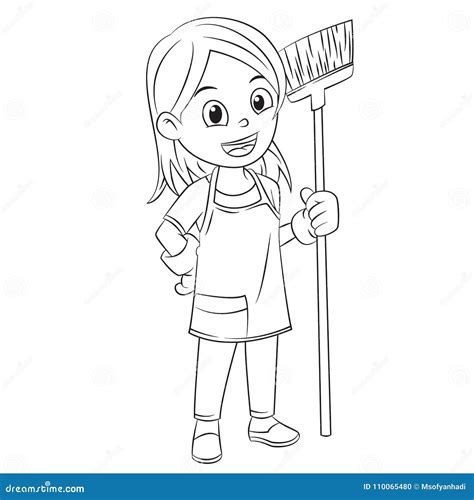 Cleaning House A Coloring Page Coloring Pages