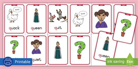 FREE Gr R Phonics Q Flashcards Teacher Made Twinkl