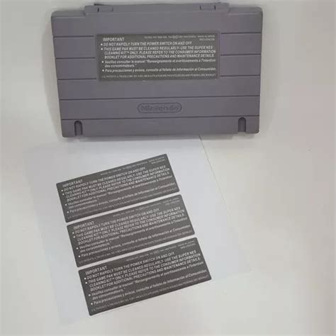 Label Adhesivo Trasero Para Cartucho Super Nintendo Snes Cuotas Sin