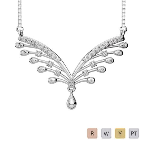 Gold / platinum diamond necklace with chain dnc-2193