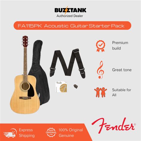 Fender Fa Dreadnought Guitar Pack V Walnut Fb Natural Lazada