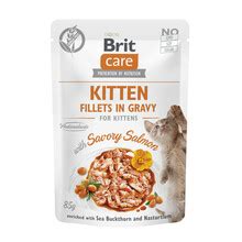 Brit Care Cat Kitten Fillets In Gravy With Savory Salmon Mokra Karma