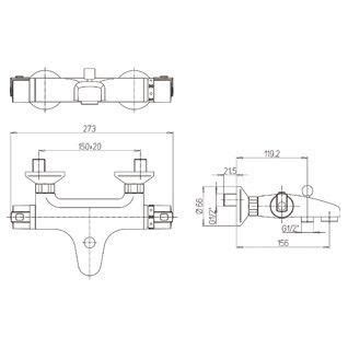 PAINI FRANCE Mitigeur bain douche thermostatique mural Ventus chromé