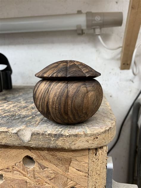 Turned Carved English Walnut Box By George Watkins Wood Turning