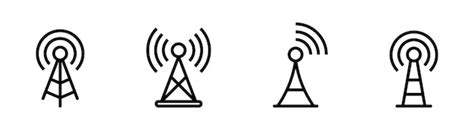 Iconos de vector de antena iconos de torre de comunicación conjunto de