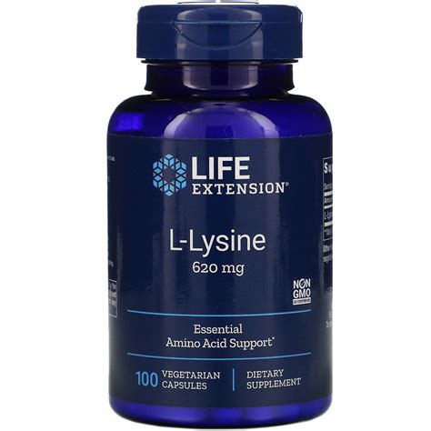 Life Extension L Lysine 620 Mg 100 Vegetarian Capsules Fruugo Uk