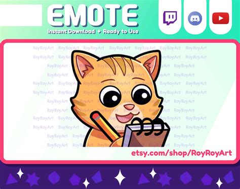 Twitch Emote Orange Cat Noted Emote Sub Emoji Etsy