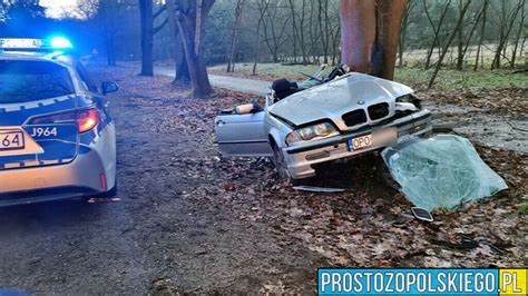 Turawa Marszałki kierujący BMW uderzył w drzewo Zdjęcia