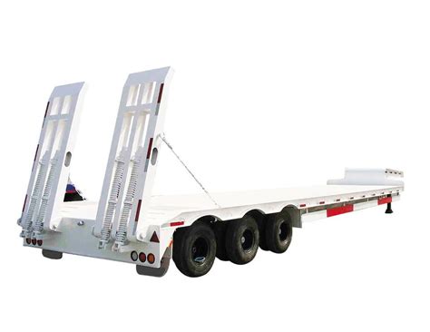 Buy Three Axles Low Bed Semi Trailer Ton Low Bed Flatbed Trailer