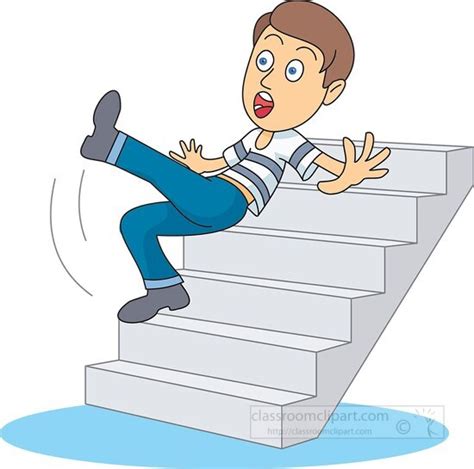 Safety Clipart Person Falling Down Stairs Clipart