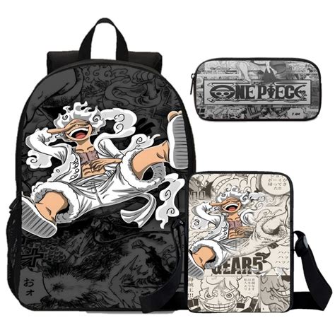 Kit Escolar Luffy Gear Five Mochila Lancheira E Estojo Personalizados