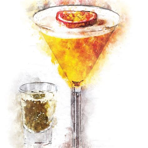 Pornstar Martini Cocktail Recipe Wall Art Print Watercolour Etsy