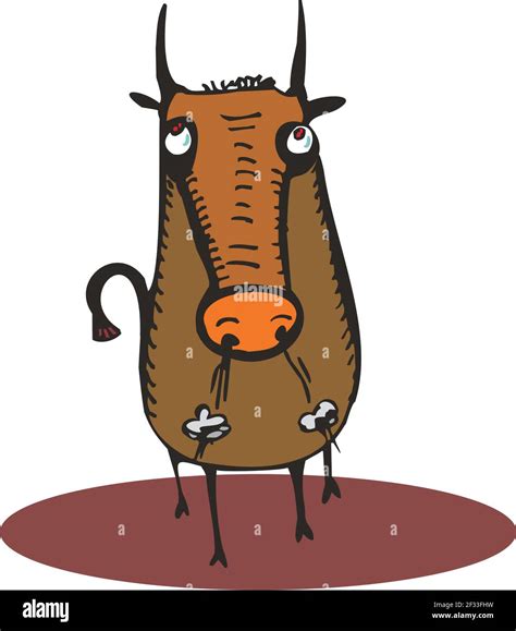 Vector Illustration Of Funny Bull Stock Vector Image And Art Alamy