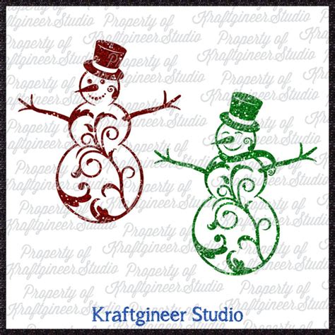 Flourish Snowman Svg Filigree Snowman Svg Christmas Svg Swirly Etsy