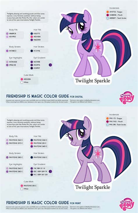 Twilight Sparkle Color Guide 20 Updated By Kefkafloyd On Deviantart