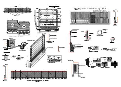 Fence Elevation Section And Plan Cad Drawing Details Dwg File Cadbull