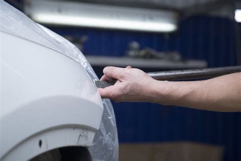 Car Body Repair Preparation For Painting Car Parts Stock Photo Image