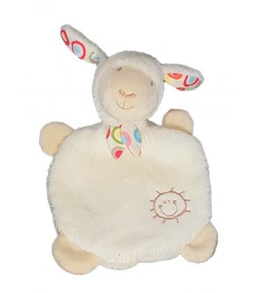 Doudou Plat Mouton Angeau Blanc Soleil BABYSUN Chez Vous Des Demain