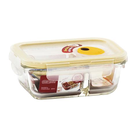 LocknLock Official Euro Glass Food Container With Divider And Steam