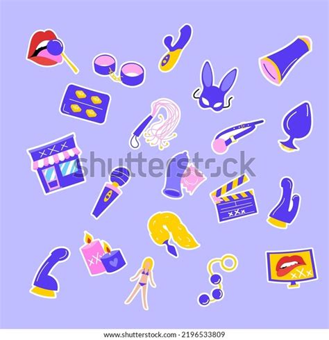 Sex Toyerotie Sexvector Illustration Icons Collection Stock Vector