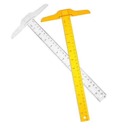 2 Pcs Measuring Ruler Drafting Ruler T-Square Ruler T Shape Ruler for Art Description Packing ...