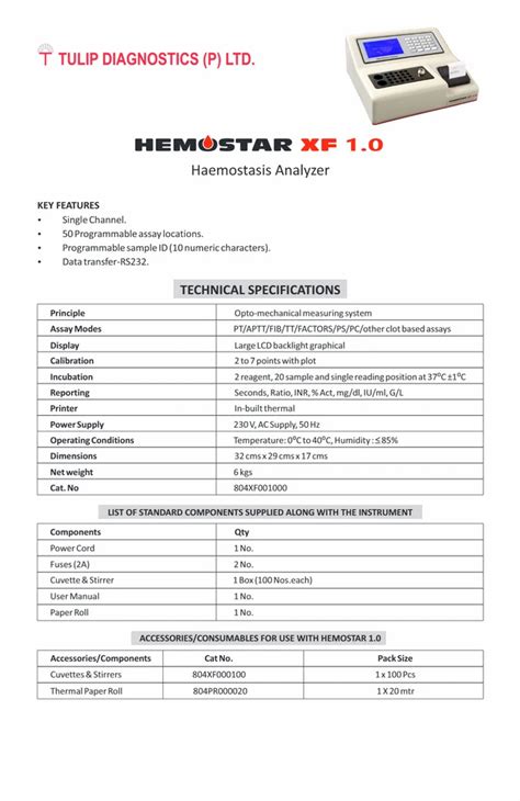 Tulip Hemostar Xf Semi Automatic Single Channel Coagulation