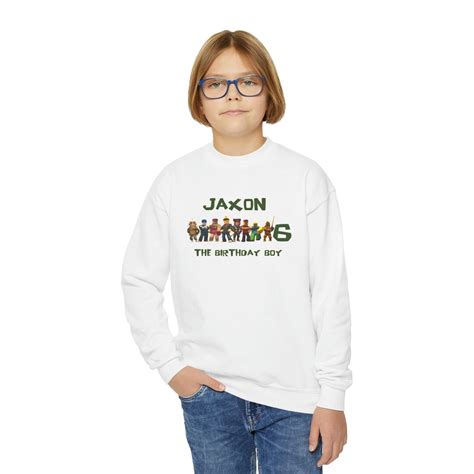 Roblox Birthday Party Sweatshirt, Youth Crewneck Sweatshirt, Customized ...