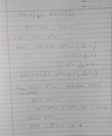 Fn Be A Polynomial Function Satisfying Fxf 1 X Fx F 1 X ∀ X ∈ R 0 And F