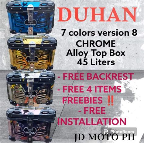 DUHAN ALLOY TOP BOX SPECIAL COLORS 3 ITEMS FREEBIES Lazada PH