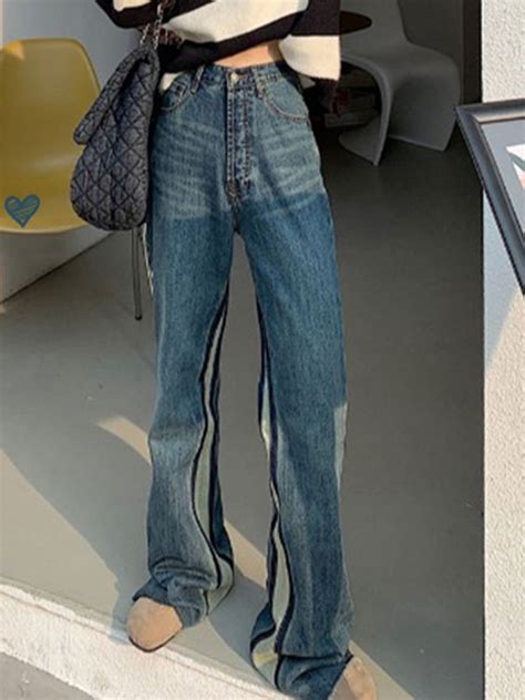 Emmiol Free Shipping Vintage Patchwork Flare Jeans Blue M In Flare