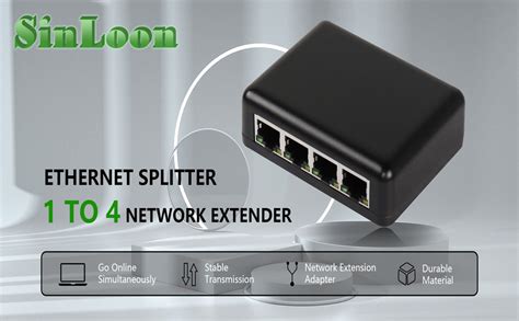 Sinloon Rj45 Network Splitter Adapter Gigabit1000mbps Ethernet Cable Splitter Rj45