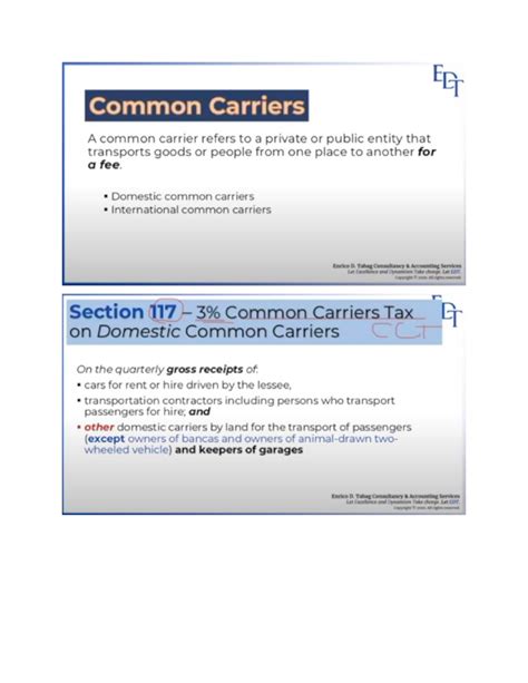 Common Carrier S Tax Accountancy Studocu