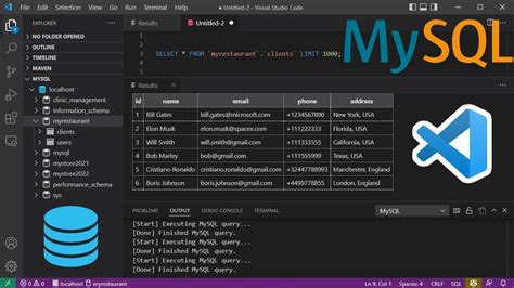 Connect To MySQL Database And Run SQL Queries Using Visual Studio Code