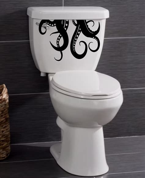 Octopus Toilet Decal Octopus Attack Bathroom Decal Toilet Funny Decal