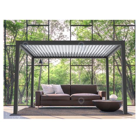 Garden Motorized Louvered Roof Outdoor Waterproof Patio Aluminium