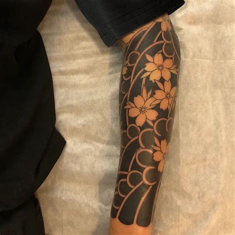 Semi Permanent Temporary Tattoo Traditional Japanese Flower Etsy