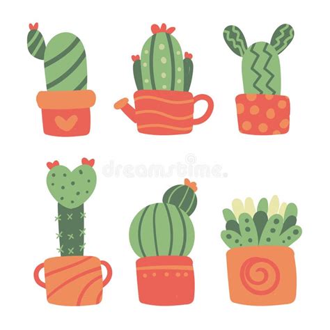 Diseño De La Colección Del Vector Del Cactus Ilustración Del Vector