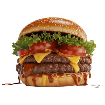 Fresh Beef Burger Isolated On Transparent Background Fresh Beef Burger