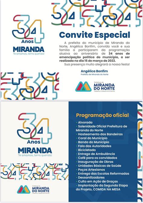 Miranda Do Norte Convite Especial Blog Municípios Em Destaque