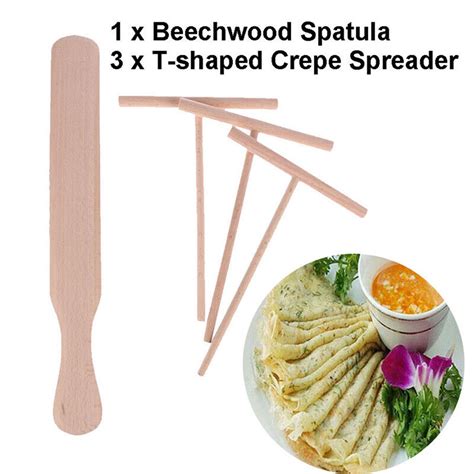 Pcs Pancake Utensils Wooden Crepe Spreader Tortilla Rake Batter