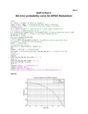 Bit Error Probability Curve For Bpsk Modulation A Study On Ber