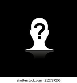 Male Profile Silhouette Question Mark Shadow Stock Vector Royalty Free