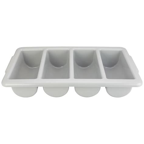 Winco Cutlery 4 Compartments Plastic Bin Grey Each Chefs Depot