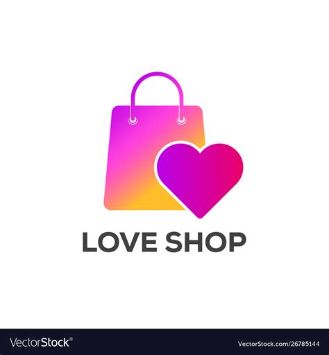 Love Shop Logo Designs With Instagram Colors Vector Image