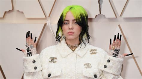 Oscars 2020 Billie Eilish Wears All Chanel And Black Jeweled Nail