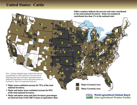 USDA Releases New Maps Identifying Major Crop Producing Areas: Cattle