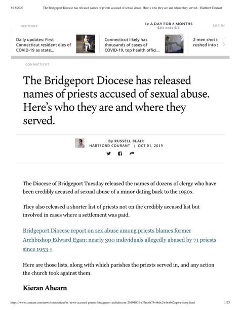 The Bridgeport Diocese Has Released Names Of Priests Accused Of Sexual