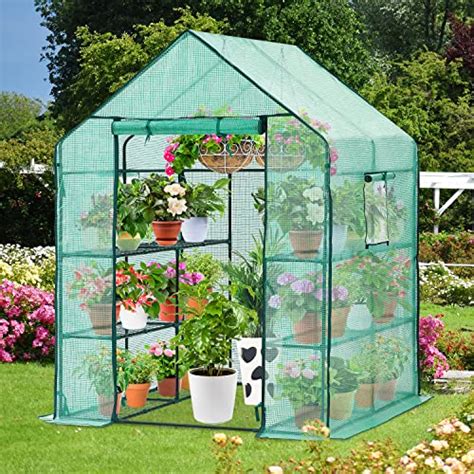 Greenhouse For Outdoors With Screen Windows Ohuhu Walk In Plant